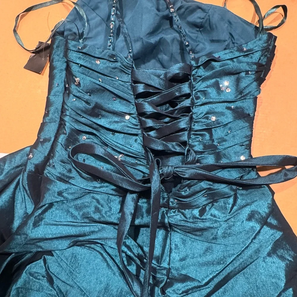 Cinderella Teal One Shoulder Dress - Picture 6 of 12